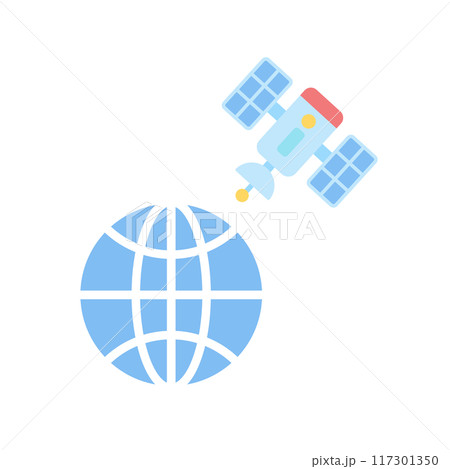 地球と人工衛星 117301350