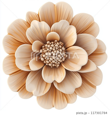 Tan Flower Clip Art on White Background, Isolated Floral Design Element Generative AI Tan Flower Clip Art on White Background, Isolated Floral Design Element Generative AI 117301784
