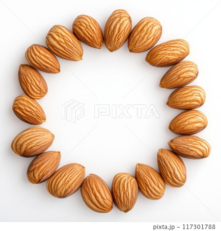 Almond Nut Isolated on White Background Generative AI 117301788