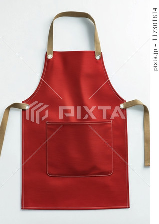 Woman Wearing a Cooking Apron with Front Pocket, Isolated on White Background Generative AI Woman Wearing a Cooking Apron with Front Pocket, Isolated on White Background Generative AI 117301814