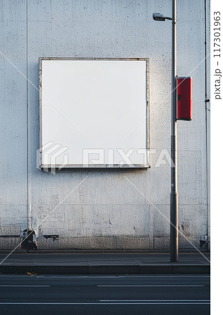 Blank Billboard on a Street Wall Background for Advertising Generative AI 117301963