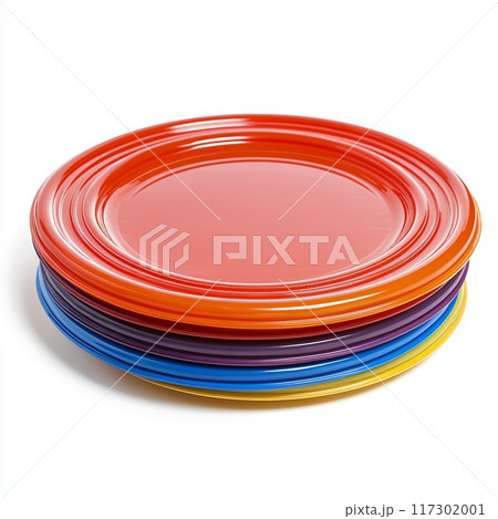 Frisbee in Isolation on White Background, Perfect for Summer Fun and Outdoor Activities Generative AI 117302001