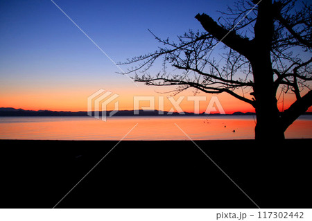 夕暮れの猪苗代湖(福島県・猪苗代町) 夕暮れの猪苗代湖(福島県・猪苗代町) 117302442