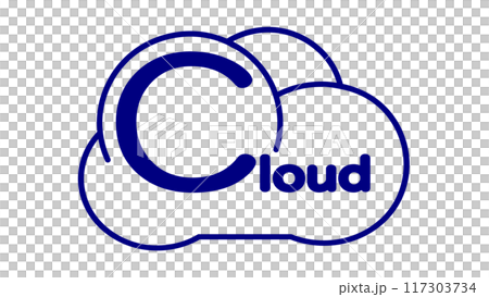 雲圖示圖像，透明背景，文本，僅輪廓 117303734