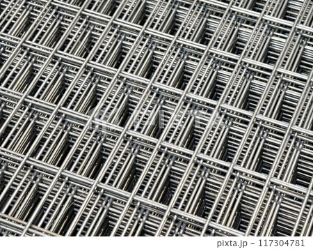 Steel chain link fence wire mesh texture and pattern 117304781