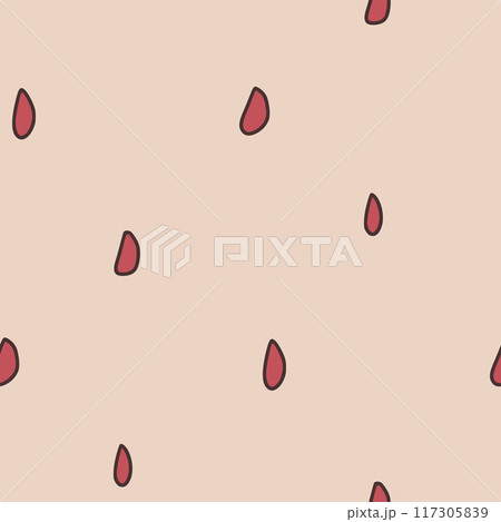 Pomegranate seeds seamless pattern. Beige vegetarian food repeat cover. Simple continuous ornament. Vector hand drawn doodle illustration. Pomegranate seeds seamless pattern. Beige vegetarian food repeat cover. Simple continuous ornament. Vector hand drawn doodle illustration. 117305839