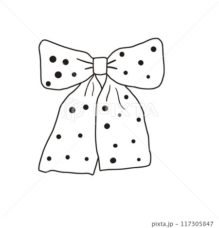 Bow isolated on white background. Vector hand drawn illustration Bow isolated on white background. Vector hand drawn illustration 117305847