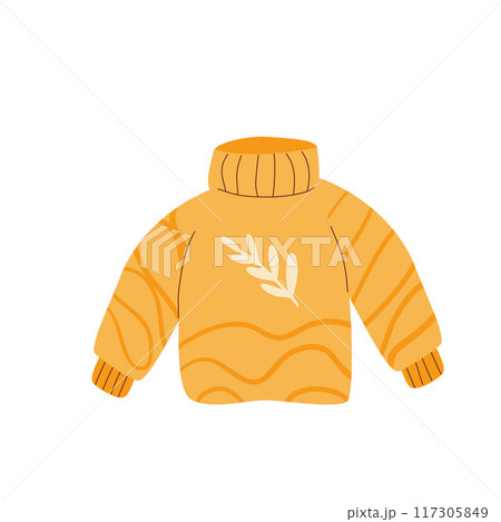 Sweater isolated on white background. Vector hand drawn flat illustration Sweater isolated on white background. Vector hand drawn flat illustration 117305849