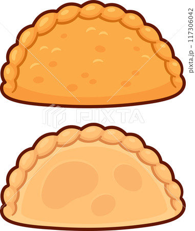 Fried and oven baked empanadas drawing 117306042