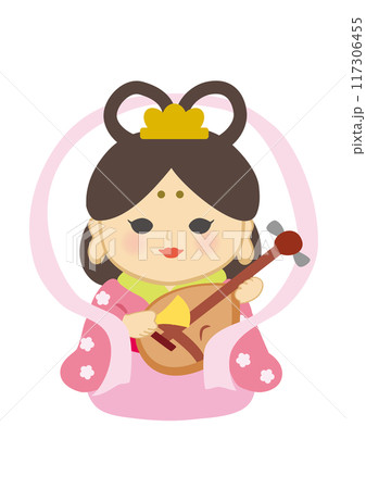 七福神の弁財天のポップな和風イラスト 117306455