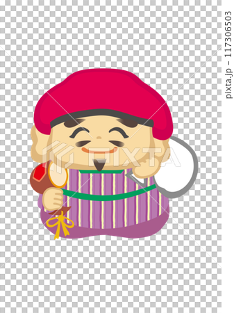 七福神之一大黑天的流行日式插畫 117306503