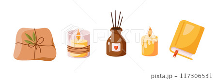 Home interior elements for autumn season 2D cartoon objects Home interior elements for autumn season 2D cartoon objects 117306531