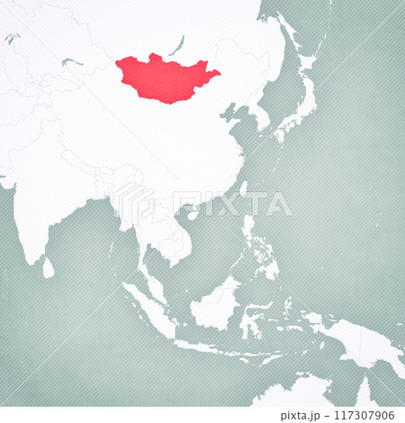 Map of East Asia - Mongolia 117307906