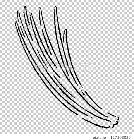 手描きのネギのイラスト2（白黒） 117308029