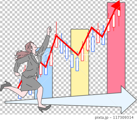 Business woman aiming to improve business performance Business woman aiming to improve business performance 117309314