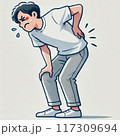 腰を傷めた男性　イラスト 117309694
