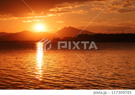 筑波山夕日 筑波山夕日 117309785