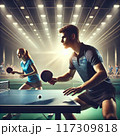 魅惑的な卓球の試合 117309818