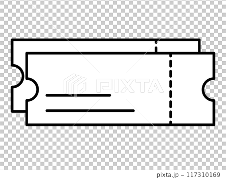シンプルなチケットイラスト 117310169