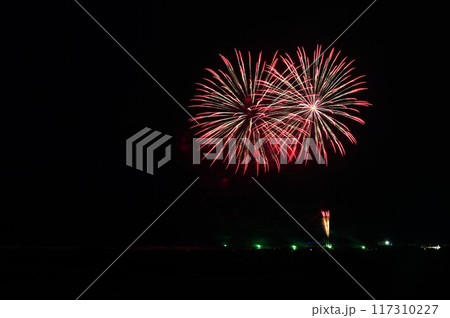 夜空を彩る夏の耀き かしま納涼海花火の風景 夜空を彩る夏の耀き かしま納涼海花火の風景 117310227