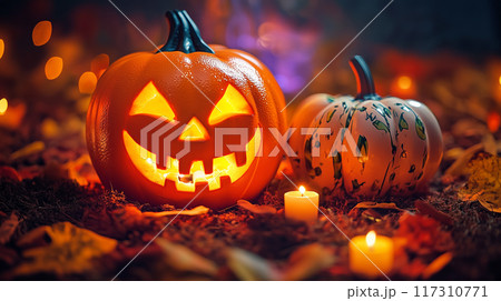 ハロウィンのカボチャ 117310771