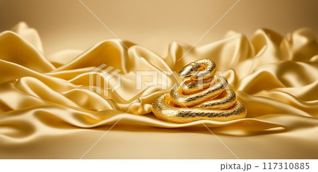 金色蛇をモチーフにした置物 117310885