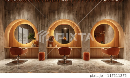 Empty Hair salon studio modern interior design. Generative AI 117311273