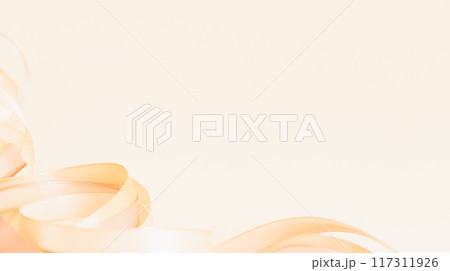 淡いオレンジ色のリボンの背景素材 117311926