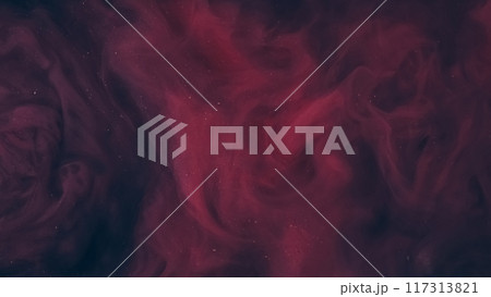 Glitter cloud. Paint floating. Defocused pink black color shiny particles texture explosion vapor flow abstract art background. 117313821