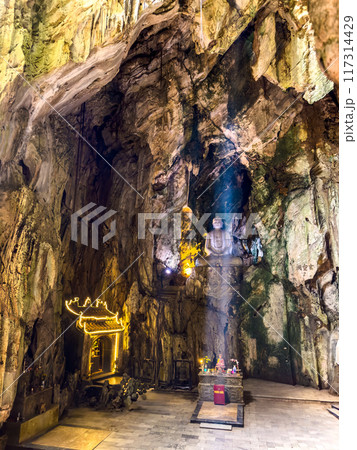 View of Marble Mountain cave and temple in Da Nang, Vietnam View of Marble Mountain cave and temple in Da Nang, Vietnam 117314429