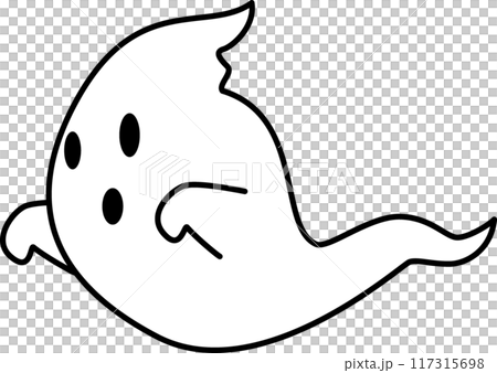 ハロウィンの白いおばけ 117315698