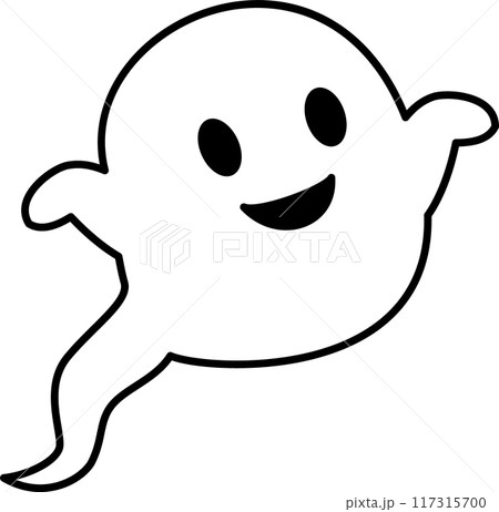 ハロウィンの白いおばけ 117315700