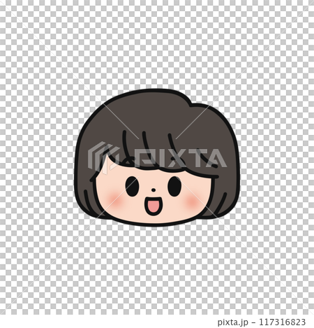 ボブカットの女の子・顔アイコン ボブカットの女の子・顔アイコン 117316823