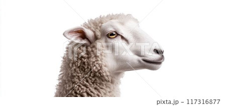 Sheep on White Background. Generative ai Sheep on White Background. Generative ai 117316877