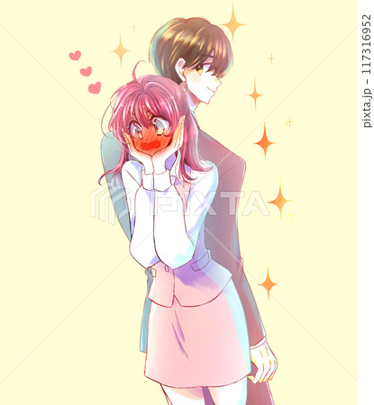 かっこいい男性と恋する女性　会社員 117316952