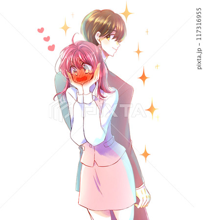 かっこいい男性と恋する女性　会社員 117316955