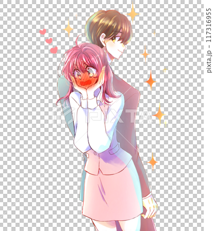 かっこいい男性と恋する女性　会社員 117316955