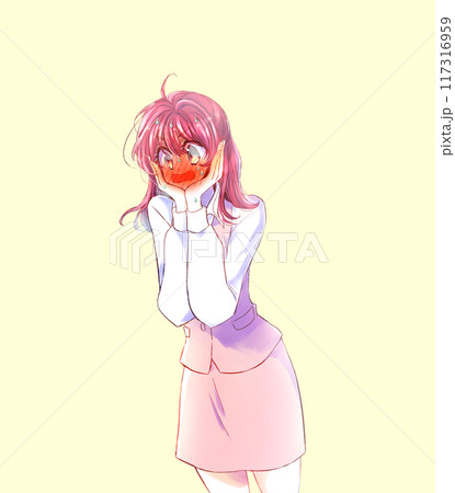 赤面する女性会社員 117316959