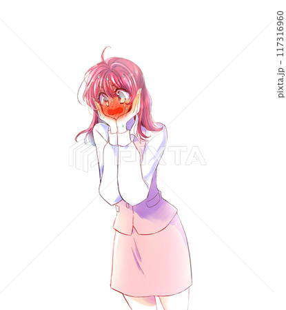 赤面する女性会社員 117316960