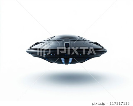 Futuristic Flying Saucer with Lights. Generative ai 117317133