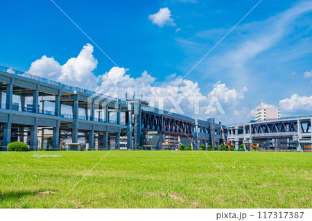 大阪市 阪急線 淡路駅付近の高架工事 大阪市 阪急線 淡路駅付近の高架工事 117317387