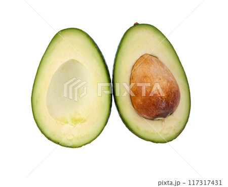 Fresh organic avocado isolated on the white. Tropical exotic food. 117317431