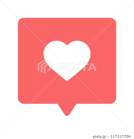 吹き出しのアイコンにハートの絵文字 - シンプルでかわいいLIKEや好き・いいねのイメージ素材 吹き出しのアイコンにハートの絵文字 - シンプルでかわいいLIKEや好き・いいねのイメージ素材 117317704