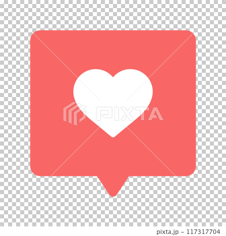 吹き出しのアイコンにハートの絵文字 - シンプルでかわいいLIKEや好き・いいねのイメージ素材 吹き出しのアイコンにハートの絵文字 - シンプルでかわいいLIKEや好き・いいねのイメージ素材 117317704