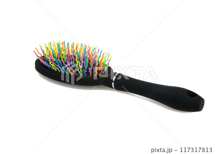 beautiful hair brush isolated on the white beautiful hair brush isolated on the white 117317813