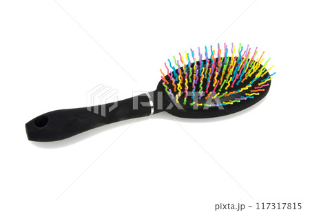 beautiful hair brush isolated on the white beautiful hair brush isolated on the white 117317815