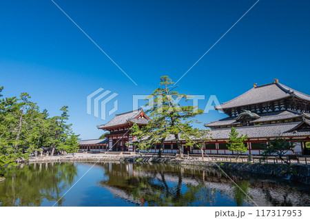 東大寺大仏殿と鏡池 117317953