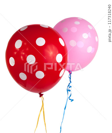 balloons with white dots isolated on the white 117318240