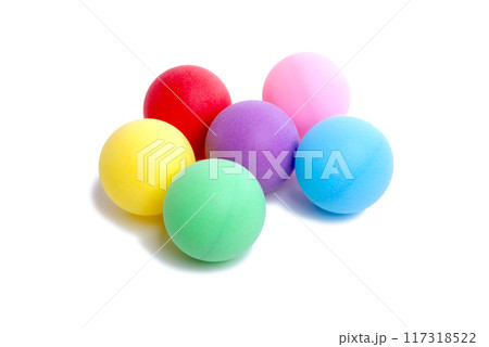 colorful plastic ball isolated on the white colorful plastic ball isolated on the white 117318522