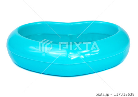 blue soap dish isolated on the white 117318639